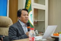 Kepala Pusat Pembiayaan Pendidikan Agama dan Pendidikan Keagamaan (PUSPENMA) Setjen Kemenag, Ruchman Basori, dalam kegiatan Sosialisasi Program Penelitian Kolaboratif MoRA The Air Fund Tahun 2025 di IAIN Bone, Rabu (1/10) | Foto : Alim