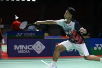 Pebulu tangkis tunggal putra Indonesia Fardhan Rainanda Joe saat tampil di babak kualifikasi Indonesia International Challenge 2025 di GOR Amongrogo, Yogyakarta, Selasa (11/11/2025). (wawasannews)