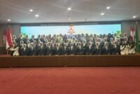 Pengurus Cabang IPPNU Kabupaten Kendal Masa Khidmat 2025–2027 saat prosesi pelantikan yang berlangsung khidmat dan dihadiri berbagai tamu undangan dari unsur OKP serta para pembina. Dok. Pribadi. (Wawasannews)