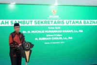 Sekretaris Utama Badan Amil Zakat Nasional (Baznas) RI Subhan Cholid dalam kegiatan pisah sambut jabatan di Jakarta, Selasa (31/12/2024). (wawasannews)