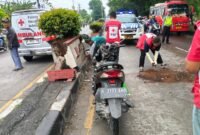 Petugas Satlantas Polres Kendal,PMI Mengevakuasi korban dan Membersihkan tempat kejadian. (wawasannews)