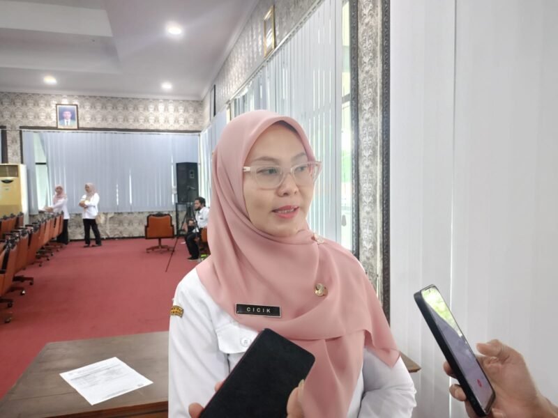 Kepala Dinas Perindustrian dan Ketenagakerjaan (Diperinaker) Kabupaten Kendal, Cicik Sulastri, saat memberikan keterangan terkait kajian kenaikan Upah Minimum Kabupaten (UMK) 2026 yang masih menunggu penyesuaian regulasi pusat, di Kantor Diperinaker Kendal, Kamis (13/11/2025). (Istimewa/Wawasannews)