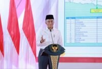 Menteri PU Dody Hanggodo saat memberikan kuliah umum pada Dies Natalis ke-71 Universitas Airlangga di Surabaya. (Istimewa/Wawasannews)