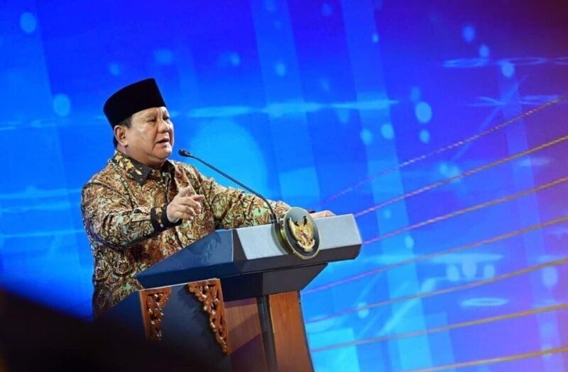 Presiden Prabowo Subianto menyampaikan pidato dalam Pertemuan Tahunan Bank Indonesia 2025 di Jakarta. (Istimewa/Wawasannews)
