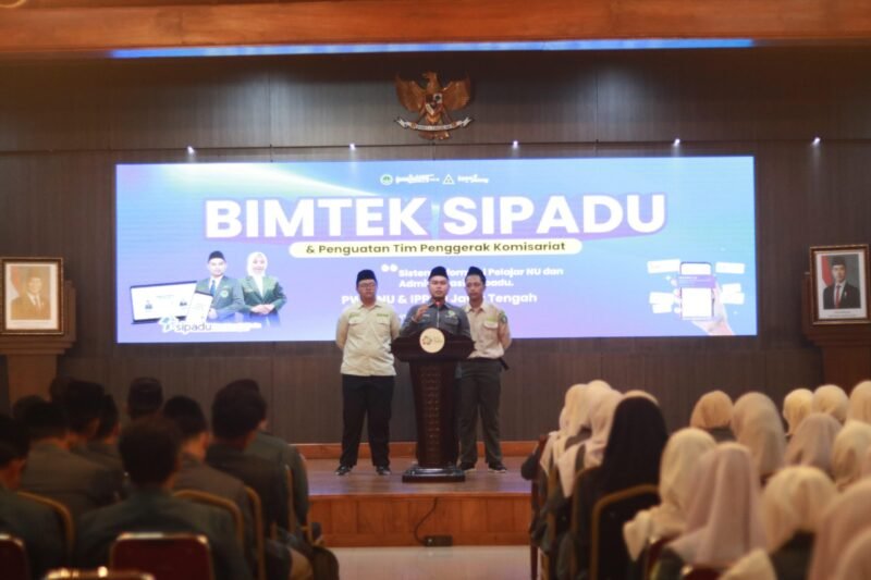 Ketua PW IPNU Jawa Tengah, Irfan Khamid menekankan pentingnya sinergi antarstruktur dan adaptasi digital melalui pemanfaatan SIPADU. (Istimewa/Wawasannews)