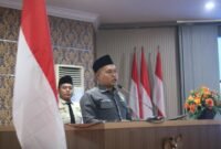 Ketua PW IPNU Jawa Tengah, M. Irfan Khamid, menyampaikan sambutan dalam Turba Bimtek SIPADU sekaligus penguatan Tim Penggerak Komisariat (TPK) PW IPNU-IPPNU Jateng di Gedung Paripurna DPRD Kendal, Sabtu (13/12/2025). Dok pribadi. (Wawasannews)