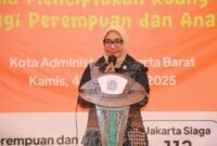 Kementerian Pemberdayaan Perempuan dan Perlindungan Anak (PPPA) menyampaikan sambutan dalam peresmian Ruang Bersama Indonesia (RBI) di Kelurahan Rawa Buaya, Jakarta Barat, Kamis (4/12/2025). (Istimewa/Wawasannews)
