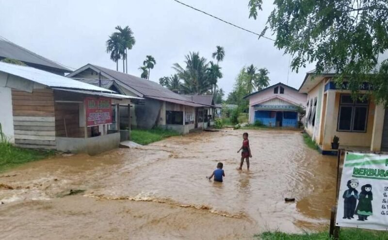Situasi banjir bandang yang merendam sejumlah kecamatan di Provinsi Aceh. (Istimewa/Wawasannews)