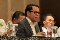 Sekretaris Jenderal Kementerian Agama Kamaruddin Amin menyampaikan arahan pada kegiatan Koordinasi Program KIP Kuliah yang diikuti pimpinan PTKN se-Indonesia di Jakarta. (Wawasannews)