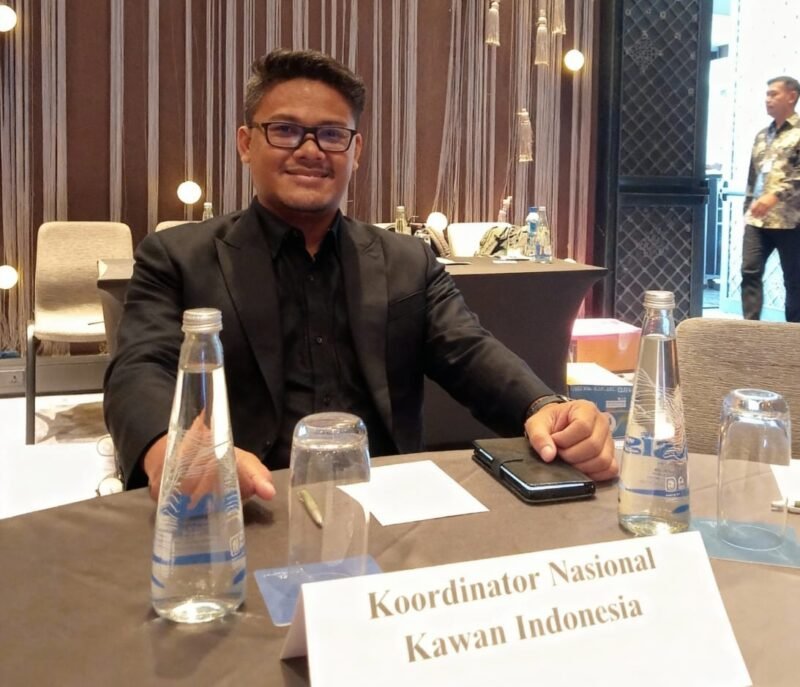 Koordinator Nasional Kawan Indonesia, Arief Darmawan, saat menghadiri kegiatan nasional dan memberikan pernyataan sikap terkait isu perlindungan masyarakat serta penegakan hukum di Jakarta. (Istimewa/Wawasannews)