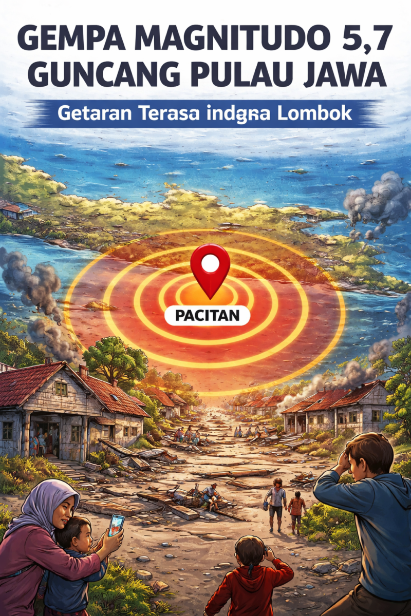 Ilustrasi gempa pacitan. (Wawasannews)