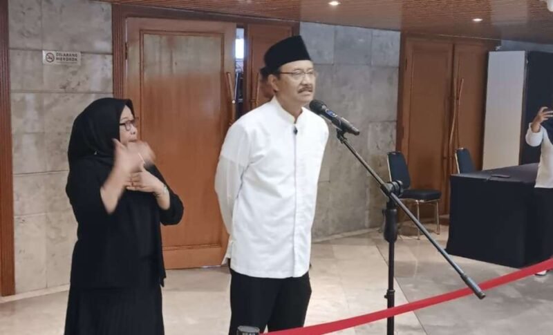 Menteri Sosial (Mensos), Saifullah Yusuf usai hadir dalam Doa Bersama Mengawali 2026 di Kantor Kemensos, Jakarta. (Istimewa/Wawasannews)