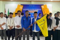 Pengurus Komisariat PMII STIK Kendal berfoto bersama usai kegiatan MAPABA dan pelantikan di Auditorium STIK Kendal, Sabtu–Minggu (14–15/2/2026). (Wawasannews)