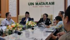 Pimpinan Kementerian Agama bersama jajaran Universitas Islam Negeri (UIN) Mataram mengikuti pertemuan eksekutif membahas penguatan riset dan pemanfaatan program Beasiswa Indonesia Bangkit sebagai upaya peningkatan kualitas sumber daya manusia menuju Indonesia Emas 2045 di UIN Mataram, Kamis (26/2/2026). Foto : Wawasannews