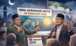 Muhammadiyah Tetapkan Awal Ramadhan 1447 H Jatuh pada 18 Februari 2026 Berdasarkan Hisab Global