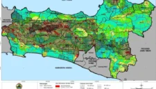 Peta potensi tanah bergerak dan/longsor di wilayah Provinsi Jawa Tengah pada bulan Maret 2026. Wawasannews/HO-Dinas ESDM Jateng