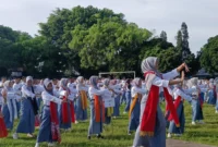Para siswa SMK Negeri 1 Temanggung menari kolosal Wulang Sunu di Lapangan Maron Temanggung, Selasa (31/3/2026). (Istimewa/Wawasannews)