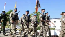 Arsip-foto Pasukan Sementara Perserikatan Bangsa-Bangsa di Lebanon (UNIFIL) menggelar parade militer di markas besarnya di Naqoura, Lebanon selatan pada 24 Oktober 2025, untuk memperingati ulang tahun ke-80 berdirinya Perserikatan Bangsa-Bangsa. (Istimewa/Wawasannews)