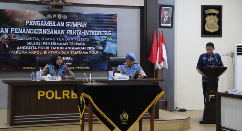 Polres Kendal Tegaskan Transparansi, Gelar Sumpah dan Pakta Integritas Seleksi Polri 2026