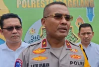 Wakapolda Jawa Tengah Brigjen Pol Lutif Usman menjawab pertanyaan wartawan di Magelang, Selasa (24/3/2026). (Istimewa/Wawasannews)