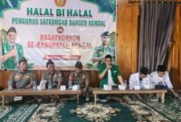 Pengurus Satkorcab Banser Kabupaten Kendal bersama jajaran Kasatkoryon se-Kabupaten Kendal mengikuti kegiatan Halal Bihalal yang digelar di Curug Sewu, Kecamatan Patean, Minggu (5/4/2026). Foto : Wawasannews.com
