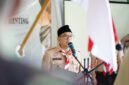 Ketua Kwarcab Kendal, Mahfud Sodiq, memberikan sambutan dalam kegiatan pelantikan Mabiran dan Kwaran Gerakan Pramuka Kecamatan Ringinarum, Jumat (10/4/2026). Foto : Wawasannews.com