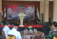 Bupati Kendal Dyah Kartika Permatasari menyampaikan sambutan dalam acara halalbihalal Paguyuban Kepala Desa Bahurekso Kabupaten Kendal yang digelar di rumah dinas bupati, Rabu (15/4/2026). Foto : Wawasannews.com