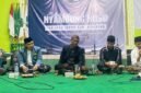 Dari kiri ke kanan, rekanita Ana rekan faqih (Moderator), Dwi Ganjar (narasumber), Ahmad Robith Umama (narasumber), dan Abdul Khabib (narasumber) saat kegiatan Halal Bihalal dan Silaturahmi Kader bertajuk “Nyambung Roso” PAC IPNU–IPPNU Kecamatan Cepiring di Gedung MWC NU Cepiring, Sabtu (18/4/2026). Foto : Wawasannews.com