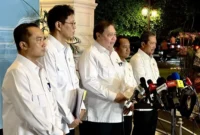 Menteri Koordinator (Menko) Bidang Perekonomian Airlangga Hartarto memaparkan poin-poin yang menjadi sorotan dalam Rapat Kerja Pemerintah saat jumpa pers di Istana Kepresidenan RI, Jakarta, Rabu (8/4/2026). (Istimewa/Wawasannews)