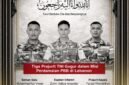 Potret tiga prajurit TNI yang gugur saat menjalankan misi perdamaian PBB di Lebanon, yakni Sersan Satu Muhammad Nur Ichwan, Kapten Infantri Zulmi Aditya Iskandar, dan Prajurit Kepala Farizal Rhomadhon. Foto : Wawasannews.com