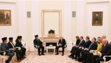Presiden Republik Indonesia, Prabowo Subianto, menggelar pertemuan dengan Presiden Federasi Rusia, Vladimir Putin, di Istana Kremlin pada Senin, 13 April 2026. (Istimewa/Wawasannews)