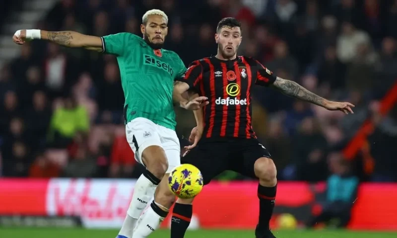 Foto arsip - Pemain Bournemouth Marcos Senesi (kanan) dalam lanjutan Liga Inggris di Vitality Stadium, Bournemouth, Inggris (11/11/2023). (Istimewa/Wawasannews).
