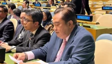 Utusan Tetap Indonesia untuk PBB, Duta Besar Umar Hadi (kanan) menyampaikan pernyataan selaku Koordinator Gerakan Non-Blok (GNB) pada Tinjauan Traktat Non-Proliferasi Nuklir (NPT RevCon) 2026 di Markas PBB yang berlangsung 27 April–22 Mei 2026. (Istimewa/Wawasannews)