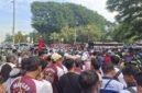 Ribuan massa buruh dari berbagai serikat telah memadati kawasan Monas, Jakarta Pusat dalam rangka memperingati May Day, Jumat (1/5/2026). (Istimewa/Wawasannews)