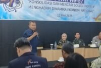 Ketua PHRI Kendal Cahyanto, menyampaikan sambutan dalam peringatan Hari Ulang Tahun (HUT) ke-57 PHRI Kabupaten Kendal yang digelar pada Selasa (12/5/2026). (Istimewa/Wawasannews).