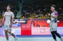 Pebulu tangkis ganda putra Indonesia Leo Rolly Carnando/Daniel Marthin saat tampil pada perempat final Thailand Open 2026 melawan wakil tuan rumah Peeratchai Sukphun/Pakkapon Teeraratsakul di Stadion Namibutr, Bangkok, Jumat (15/5/2026). (Istimewa/Wawasannews).