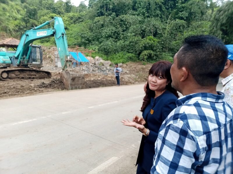 Ketua Komisi C DPRD Kabupaten Kendal, Sisca Meritani, melakukan sidak ko lokasi pengerukan tanah di kawasan Sepetek, Desa Kertosari, Kecamatan Singorojo, Kamis (21/5/2026). Foto: Wawasannews.com