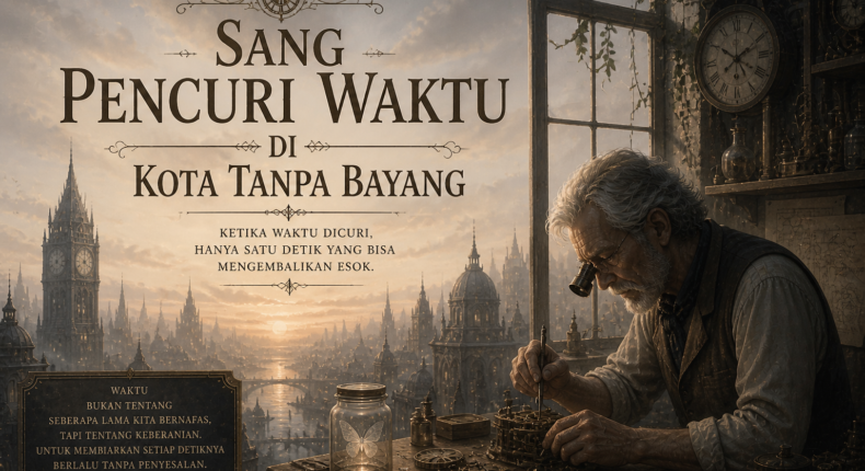 Sang Pencuri Waktu di Kota Tanpa Bayang