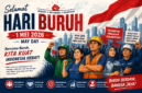 Poster Hari Buruh yang diperingati setiap tanggal 1 Mei. (Istimewa/Wawasannews)