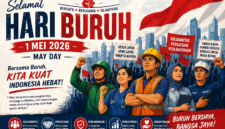 Poster Hari Buruh yang diperingati setiap tanggal 1 Mei. (Istimewa/Wawasannews)