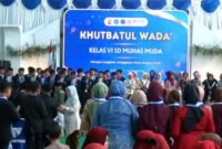 Sebanyak 135 siswa kelas VI SD Muhas Muda Sukorejo mengikuti kegiatan Khutbatul Wada' atau pelepasan siswa Tahun Ajaran 2025/2026. (Foto: Wawasannews/Istimewa)